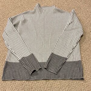 Rachel Zoe Gray and White Striped Knit Top